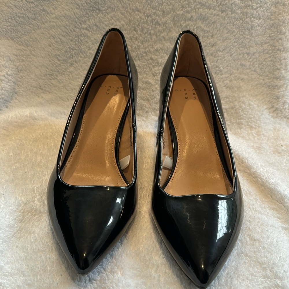 A New Day Patent Black Low Heels Size 7 Women’s
